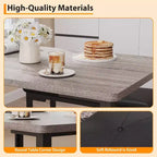 Ensemble table à manger pour 4, table de cuisine 3 pièces avec 2 bancs rembourrés, dînette peu encombrante pour salle à manger, appartement, petit espace