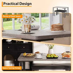 Ensemble table à manger pour 4, table de cuisine 3 pièces avec 2 bancs rembourrés, dînette peu encombrante pour salle à manger, appartement, petit espace