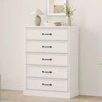 Commode de Ferme à 5 Tiroirs, 108 cm de Haut avec Base Robuste pour Chambre, Salon et Chambre de Bébé