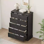 Commode de Ferme à 5 Tiroirs, 108 cm de Haut avec Base Robuste pour Chambre, Salon et Chambre de Bébé
