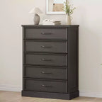 Commode de Ferme à 5 Tiroirs, 108 cm de Haut avec Base Robuste pour Chambre, Salon et Chambre de Bébé