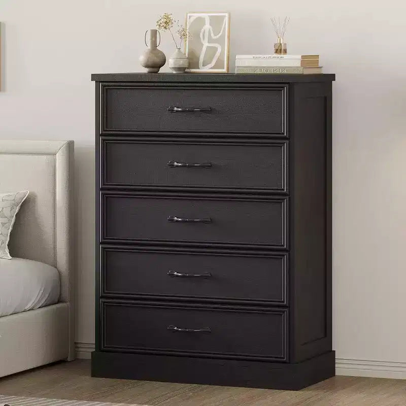 Farmhouse 5-Drawer Dresser, 42.7 Tall Chest with Sturdy Base for Bedroom, Living Room and Nursery