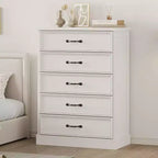 Commode de Ferme à 5 Tiroirs, 108 cm de Haut avec Base Robuste pour Chambre, Salon et Chambre de Bébé