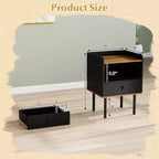 Costway Lot de 2 tables d'appoint 3 niveaux pour canapé avec étagère de rangement ouverte et pieds en métal pour salon