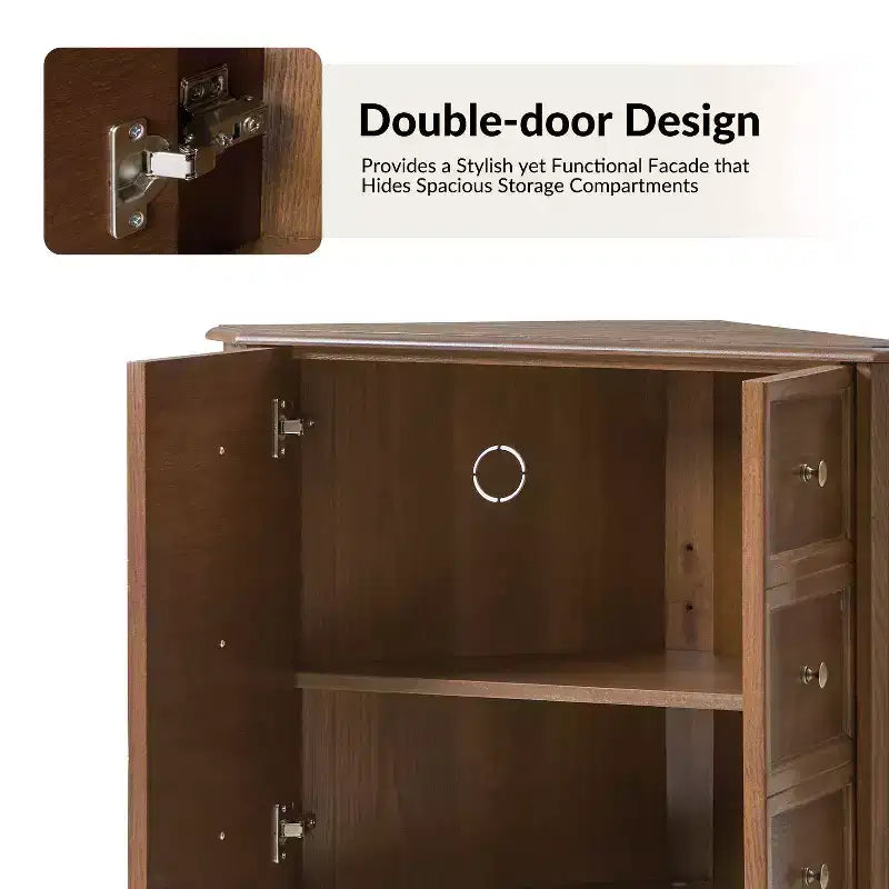 Meuble d'angle 2 portes Roland 30 H avec pieds tournés|ARTFUL LIVING DESIGNS