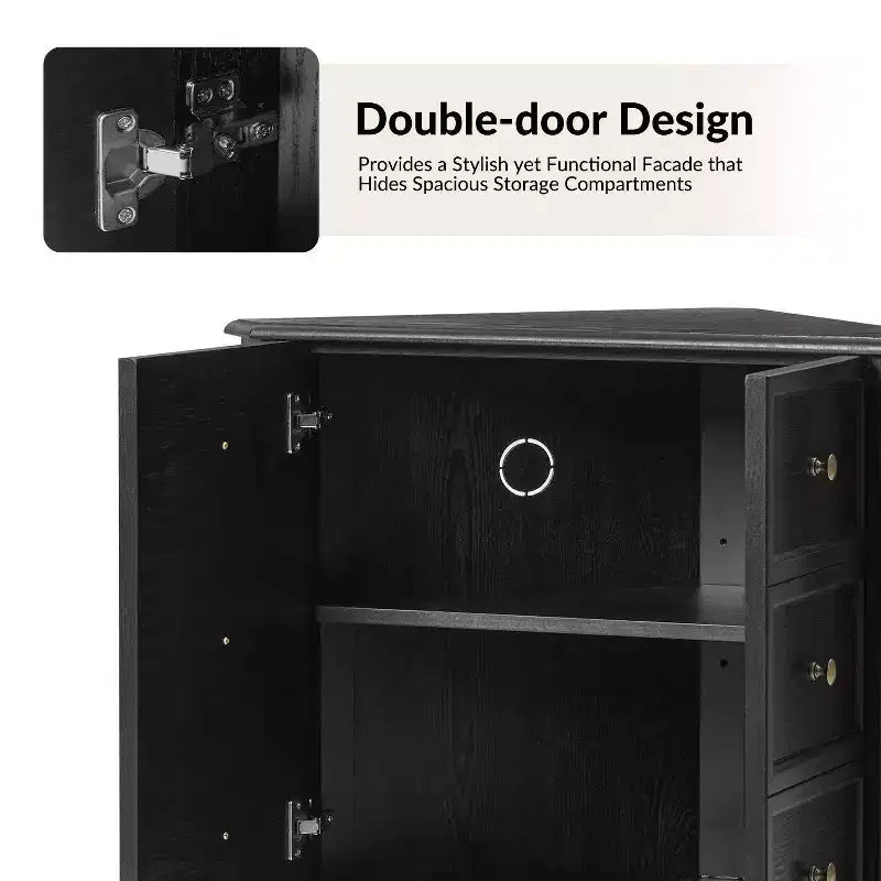 Meuble d'angle 2 portes Roland 30 H avec pieds tournés|ARTFUL LIVING DESIGNS