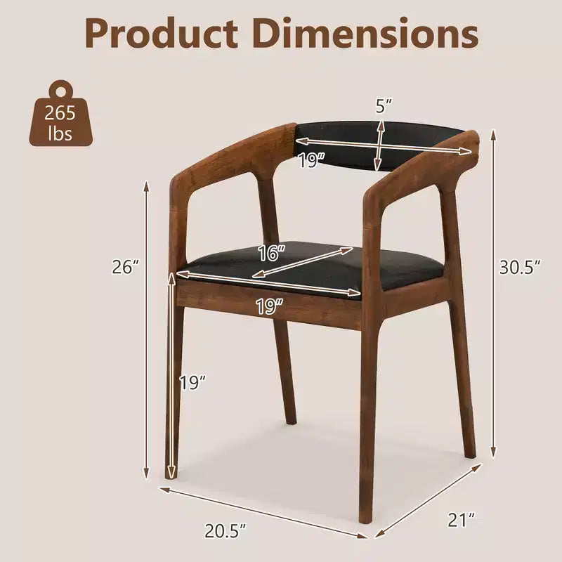 Lot de 2 fauteuils d'appoint Costway en cuir synthétique avec dossier confortable