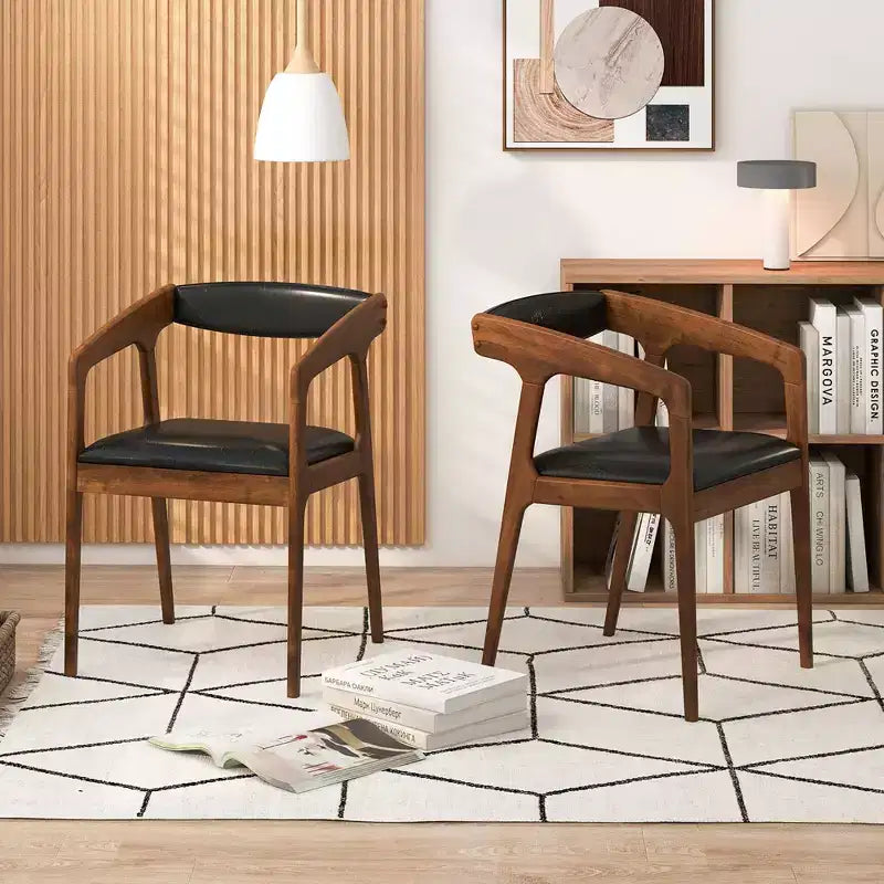 Lot de 2 fauteuils d'appoint Costway en cuir synthétique avec dossier confortable