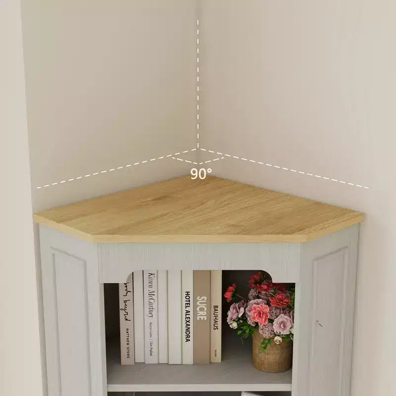 Meuble de rangement AndMakers en bois blanc antique de 45 cm avec 5 étagères