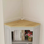 Meuble de rangement AndMakers en bois blanc antique de 45 cm avec 5 étagères
