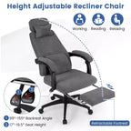 Costway Fauteuil de Bureau Inclinable avec Repose-pieds Rétractable Dossier Haut Ergonomique de Direction