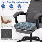 Costway Fauteuil de Bureau Inclinable avec Repose-pieds Rétractable Dossier Haut Ergonomique de Direction