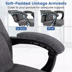 Costway Fauteuil de Bureau Inclinable avec Repose-pieds Rétractable Dossier Haut Ergonomique de Direction
