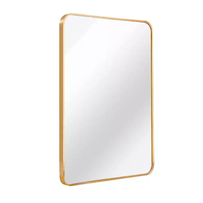 TUYOHW Miroir de salle de bain rectangulaire 24x36'', miroir mural décoratif avec film anti-éclats et cadre en aluminium brossé pour salle de bain, salon