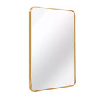TUYOHW Miroir de salle de bain rectangulaire 24x36'', miroir mural décoratif avec film anti-éclats et cadre en aluminium brossé pour salle de bain, salon