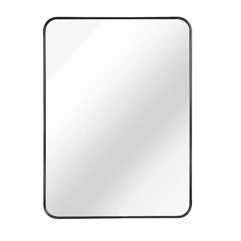 TUYOHW Miroir de salle de bain rectangulaire 24x36'', miroir mural décoratif avec film anti-éclats et cadre en aluminium brossé pour salle de bain, salon
