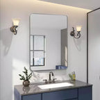 TUYOHW Miroir de salle de bain rectangulaire 24x36'', miroir mural décoratif avec film anti-éclats et cadre en aluminium brossé pour salle de bain, salon