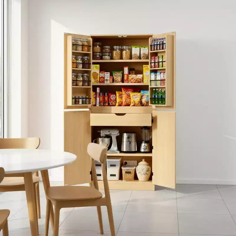 Meuble de rangement de cuisine Homy Casa 72 avec portes, étagères et tablettes réglables