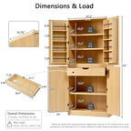 Meuble de rangement de cuisine Homy Casa 72 avec portes, étagères et tablettes réglables