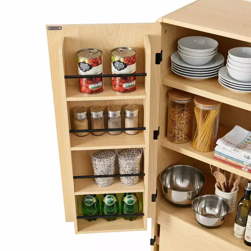 Meuble de rangement de cuisine Homy Casa 72 avec portes, étagères et tablettes réglables