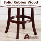 Costway Lot de 2/4 Tabourets de Bar Pivotants Hauteur Comptoir 66 cm avec Dossiers Hauts et Repose-pieds en Bois Massif