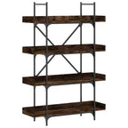 vidaXL Bookcase Brown oak Engineered wood and metal 39.4 x 13.0 x 42.7 in