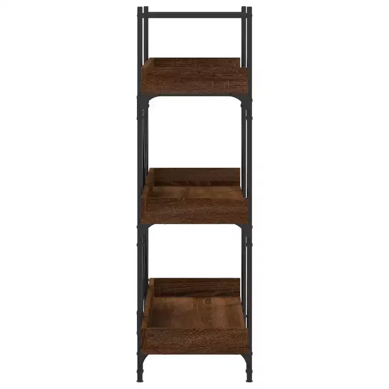 vidaXL Bibliothèque Chêne marron Bois d'ingénierie et métal 100 x 33 x 108,5 cm
