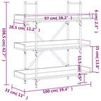 vidaXL Bibliothèque Chêne marron Bois d'ingénierie et métal 100 x 33 x 108,5 cm