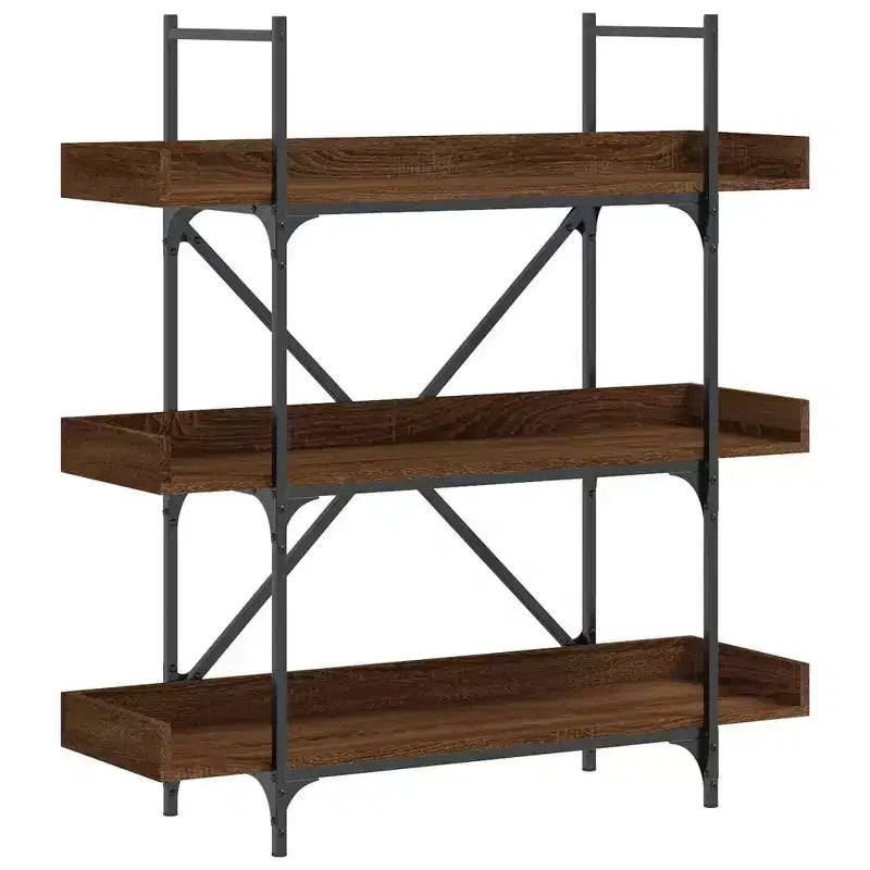 vidaXL Bibliothèque Chêne marron Bois d'ingénierie et métal 100 x 33 x 108,5 cm