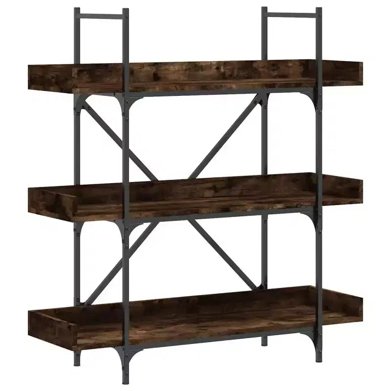 vidaXL Bibliothèque Chêne marron Bois d'ingénierie et métal 100 x 33 x 108,5 cm