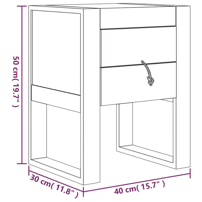 vidaXL Table de chevet 40x30x50 cm Bois de teck massif