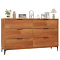 Costway 6-Drawer Double Dresser w/ Interlock System Metal Support Legs Anti-tipping Kit