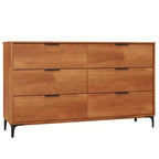 Commode double à 6 tiroirs Costway avec système de verrouillage, pieds de support en métal et kit anti-basculement