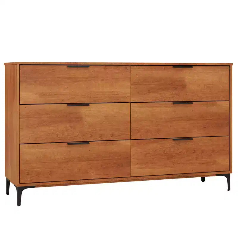 Commode double à 6 tiroirs Costway avec système de verrouillage, pieds de support en métal et kit anti-basculement