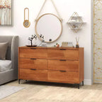 Commode double à 6 tiroirs Costway avec système de verrouillage, pieds de support en métal et kit anti-basculement