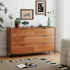Commode double à 6 tiroirs Costway avec système de verrouillage, pieds de support en métal et kit anti-basculement