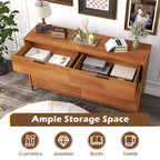 Commode double à 6 tiroirs Costway avec système de verrouillage, pieds de support en métal et kit anti-basculement