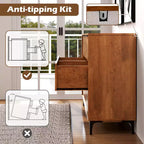 Commode double à 6 tiroirs Costway avec système de verrouillage, pieds de support en métal et kit anti-basculement