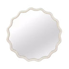 Miroir décoratif rond ondulé Whisen 30, cadre en bois massif, entrée