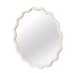 Miroir décoratif rond ondulé Whisen 30, cadre en bois massif, entrée