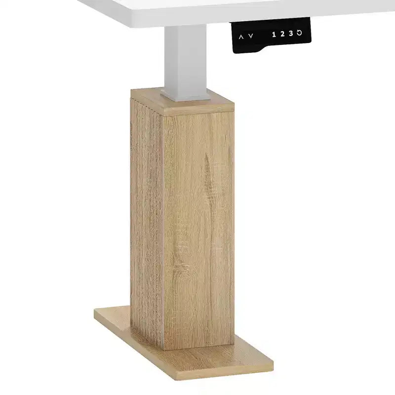 Bureau électrique de ferme de 63 pouces à hauteur réglable avec tiroirs et porte coulissante