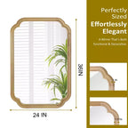 Miroir décoratif Whisen 24 x 36 à coins arrondis, cadre en bois massif, entrée