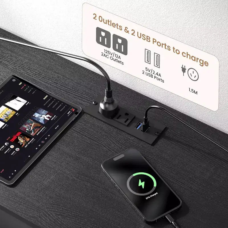 Meuble TV de 160 cm avec 12 tiroirs, prises de courant, LED et étagères ouvertes, meuble TV pour téléviseur de 75 pouces, commode pour chambre à coucher, salon