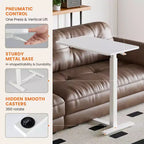 TUYOHW Bureau réglable à roulettes pour ordinateur portable avec roulettes verrouillables, bureau assis-debout avec hauteur réglable de 75 à 110 cm pour la maison, le bureau et l'hôpital