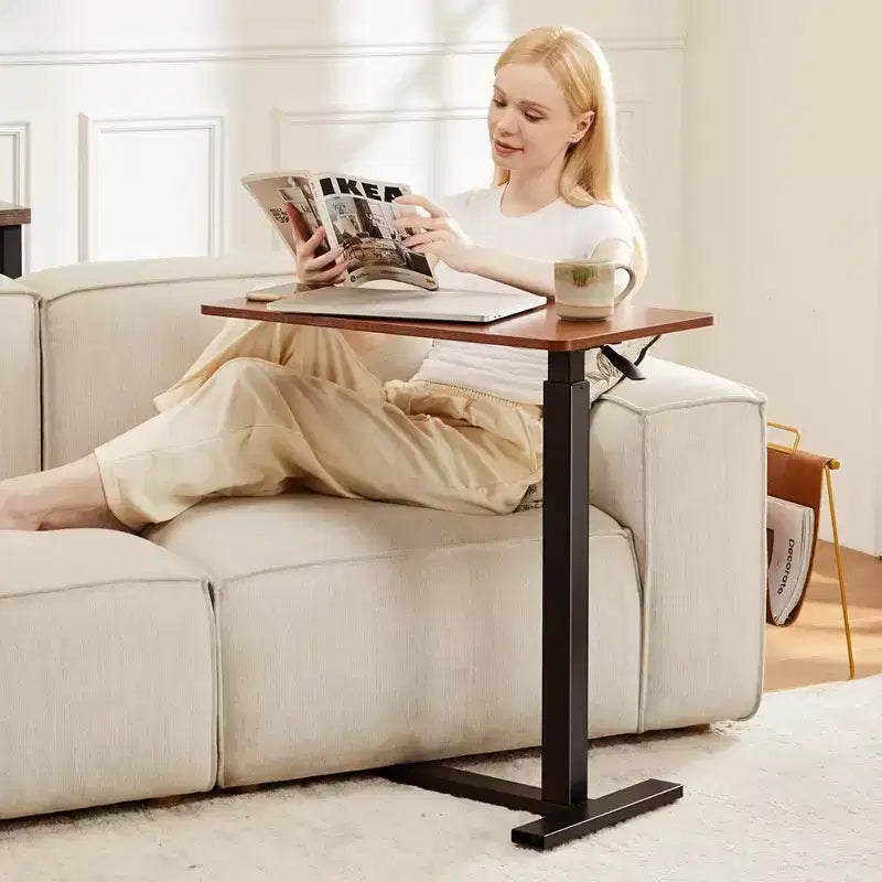 TUYOHW Bureau réglable à roulettes pour ordinateur portable avec roulettes verrouillables, bureau assis-debout avec hauteur réglable de 75 à 110 cm pour la maison, le bureau et l'hôpital
