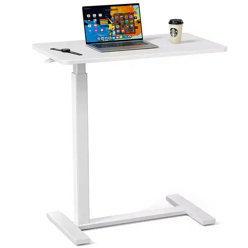 TUYOHW Bureau réglable à roulettes pour ordinateur portable avec roulettes verrouillables, bureau assis-debout avec hauteur réglable de 75 à 110 cm pour la maison, le bureau et l'hôpital