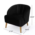 Fauteuil d'appoint Christopher Knight Home Eryn en velours Altay, en bois d'hévéa, style moderne du milieu du siècle