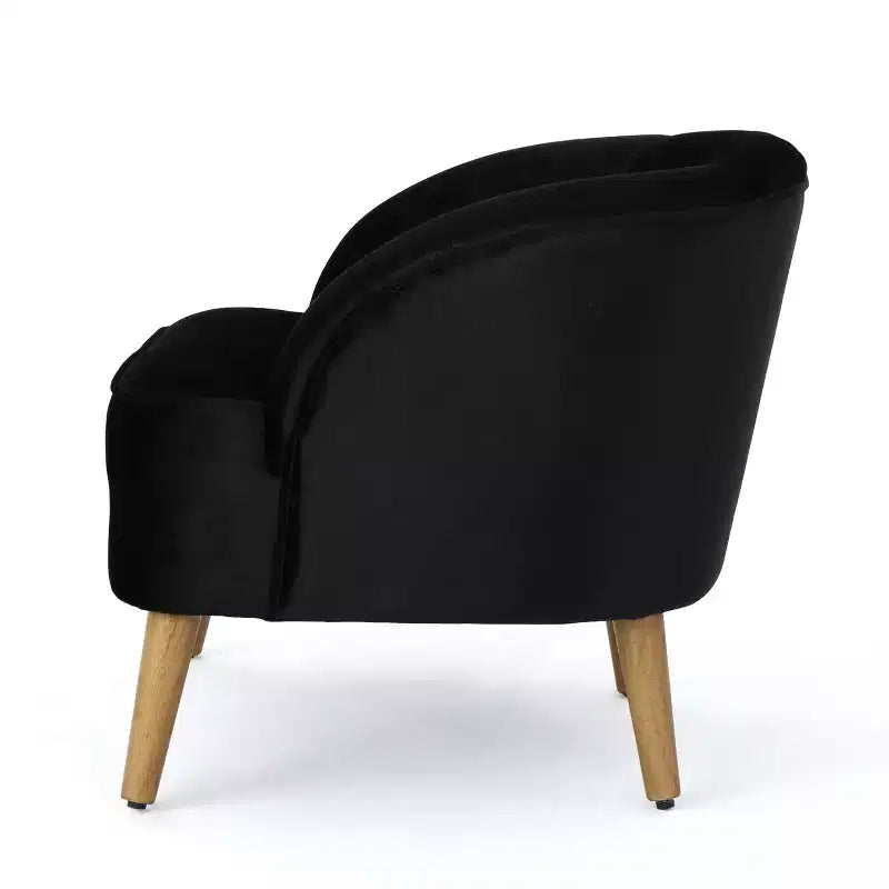 Fauteuil d'appoint Christopher Knight Home Eryn en velours Altay, en bois d'hévéa, style moderne du milieu du siècle