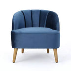 Fauteuil d'appoint Christopher Knight Home Eryn en velours Altay, en bois d'hévéa, style moderne du milieu du siècle