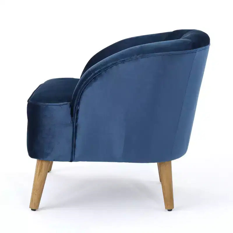 Fauteuil d'appoint Christopher Knight Home Eryn en velours Altay, en bois d'hévéa, style moderne du milieu du siècle